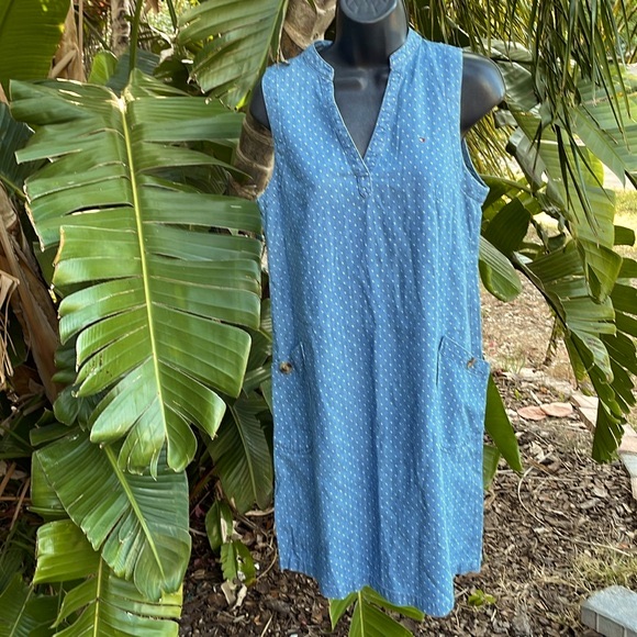 Tommy Hilfiger Polkadot Denim Sheath Dress
